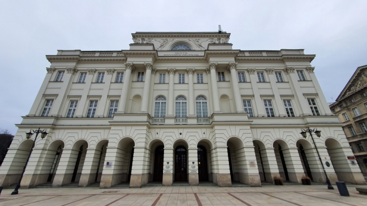 Warszawa, 07.04.2021. Pałac Staszica, siedziba Polskiej Akademii Nauk. Fot. PAP/R. Pietruszka