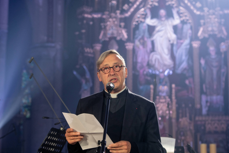 Łódź, 10.05.2019. Rektor Katedry Notre-Dame w Paryżu ks. prał. Patrick Chauvet