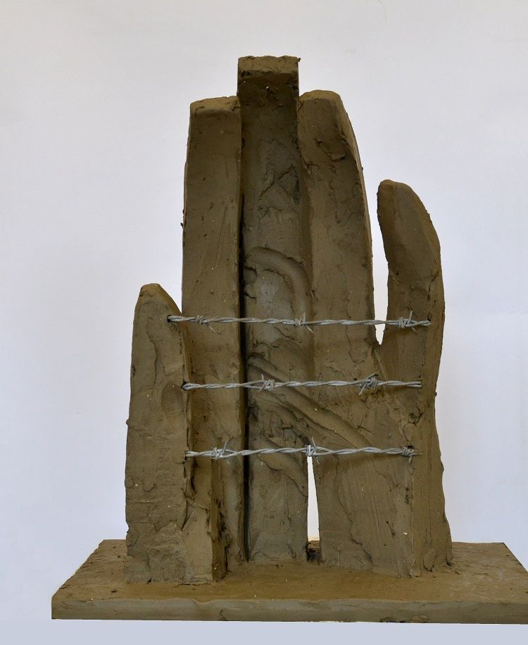 Projekt pomnika „Dłoń” poświęconego więźniom Bismarckhütte. Źródło: oddział IPN w Katowicach