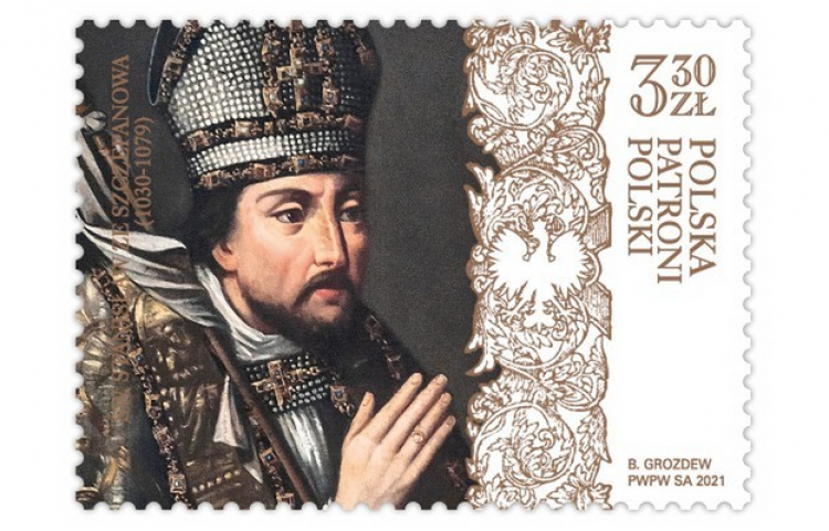Św. Stanisław na znaczku pocztowym. Źródło: Poczta Polska