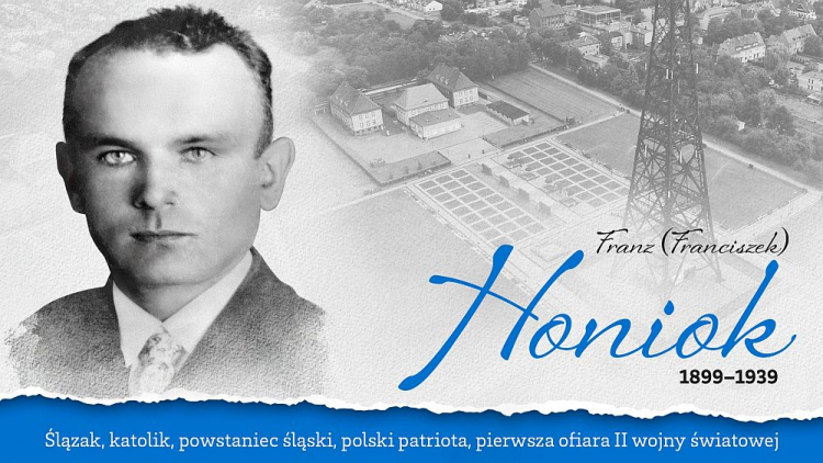 Upamiętnienie Franza Honioka w 80. rocznicę prowokacji gliwickiej. Źródło: Muzeum w Gliwicach