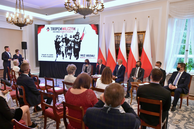 Konferencja prasowa na temat IX edycji Biegu Pamięci Żołnierzy Wyklętych „Tropem Wilczym”. Fot. PAP/A. Lange