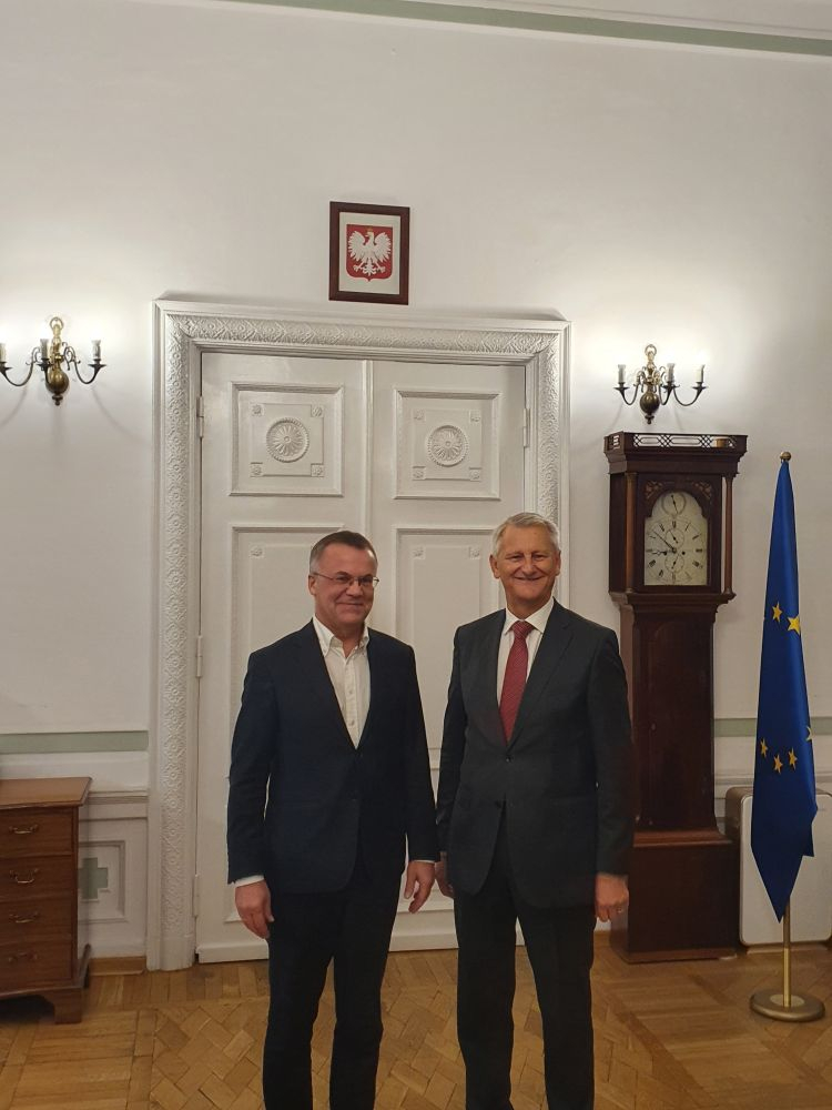 Spotkanie wiceministra Jarosława Sellina z austriacką delegacją w sprawie upamiętnienia w Gusen. Źródło: MKiDN