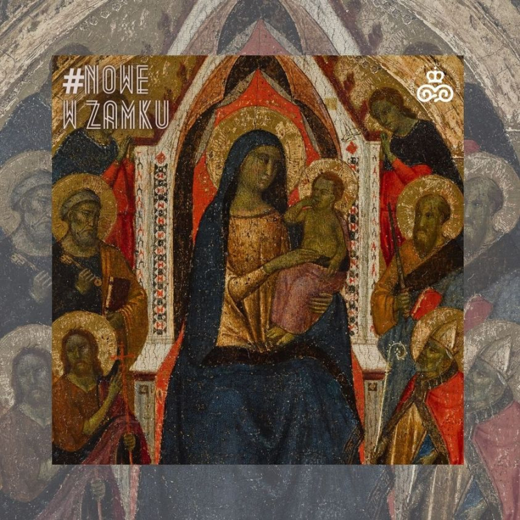 Taddeo Gaddi, „Matka Boska Tronująca z Dzieciątkiem w otoczeniu świętych”, Florencja, ok. 1330, złocona tempera na desce, kolekcja Zamku Królewskiego w Warszawie.