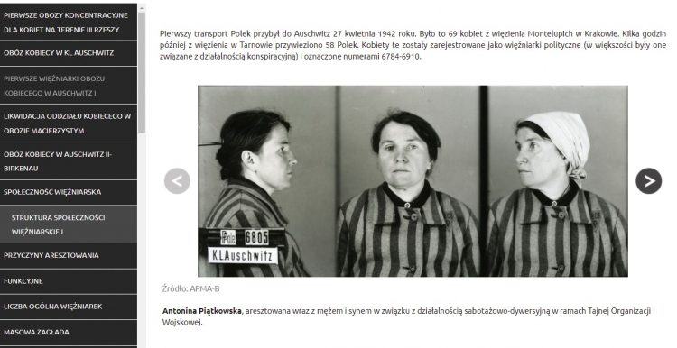 Lekcja internetowa „Kobiety w KL Auschwitz”. Źródło: Muzeum Auschwitz