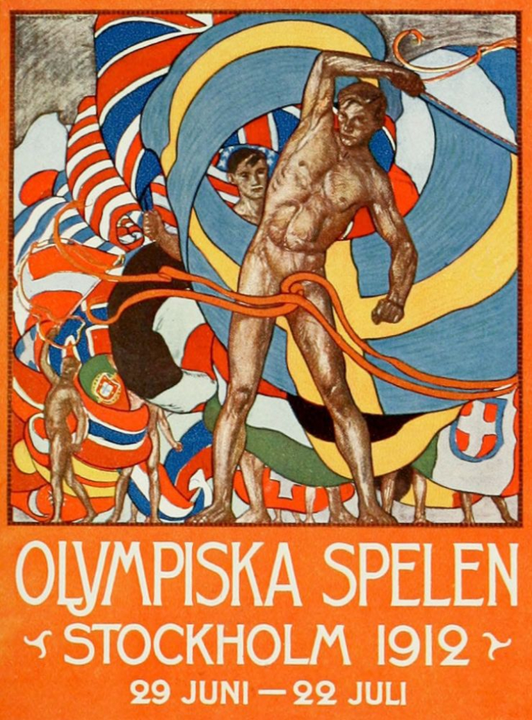 Plakat Igrzysk Olimpijskich w Sztokholmie. Źródło: Wikimedia Commons