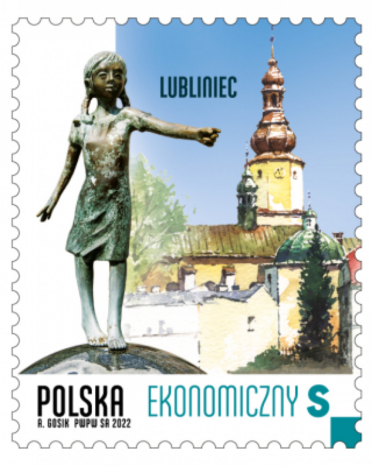 Poświęcony Lublińcowi znaczek. Źródło: Poczta Polska
