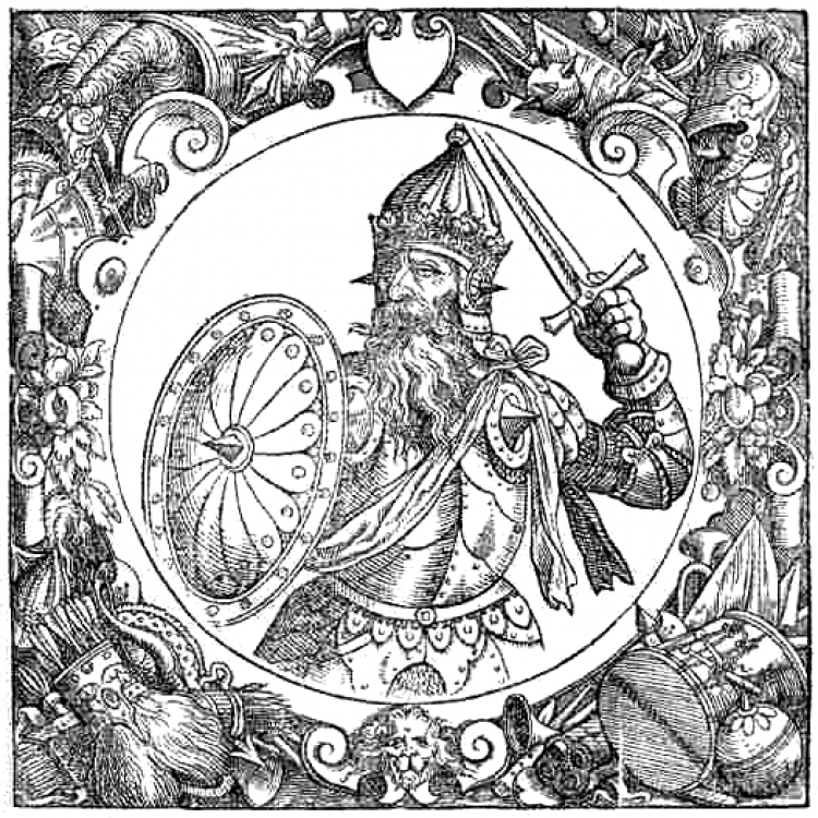 Wizerunek Mendoga z "Sarmatiae Europeae descriptio Alessandra Guagnini" (1578). Źródło: Wikimedia Commons