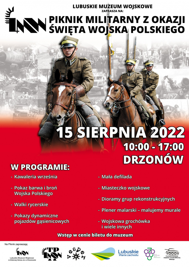 Piknik militarny z okazji Święta Wojska Polskiego. Źródło: Lubuskie Muzeum Wojskowe