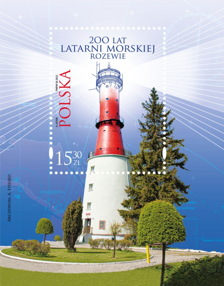 Znaczek Poczty Polskiej „200 lat latarni morskiej Rozewie”