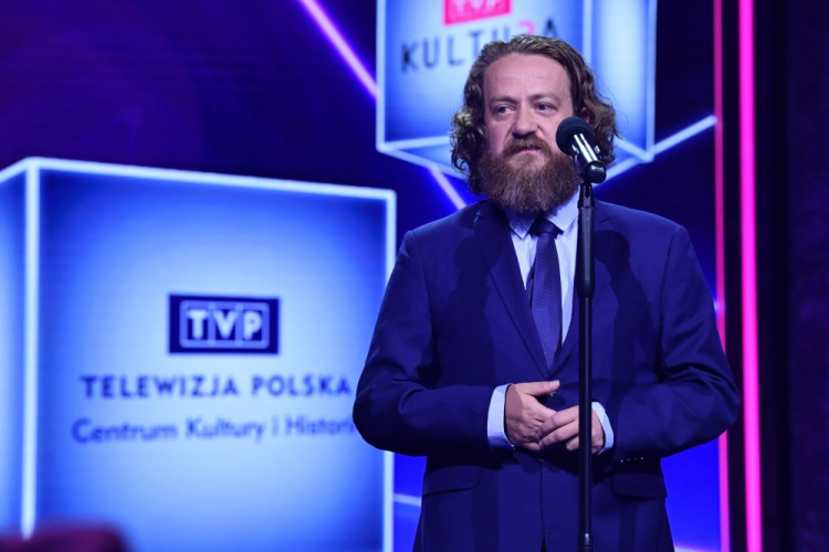 Prezes TVP Mateusz Matyszkowicz podczas konferencji nt. jesiennej ramówki Centrum Kultury i Historii TVP. Warszawa, 08.09.2022. Fot. PAP/R. Pietruszka