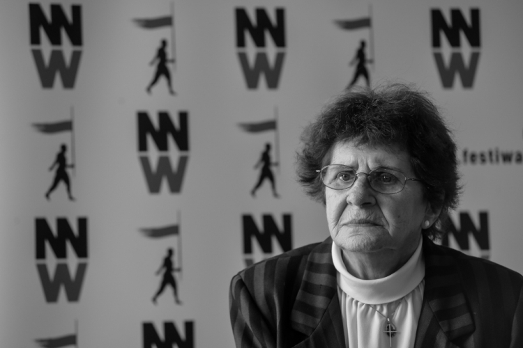 Maria Wittner podczas spotkania w ramach IX Festiwalu Filmowego NNW. Gdynia, 2017 r. Fot. PAP/J. Dzban