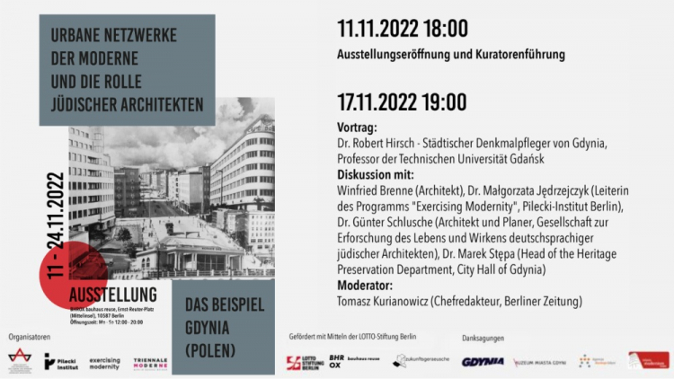 Wystawa "Urban networks of modernism and the role of Jewish architects – the case of Gdynia (Poland)" w Berlinie