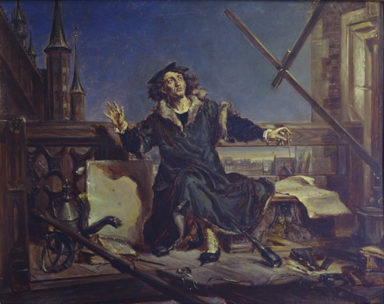 Obraz Jana Matejki „Astronom Kopernik, czyli rozmowa z Bogiem”. Fot. PAP/Reprodukcja
