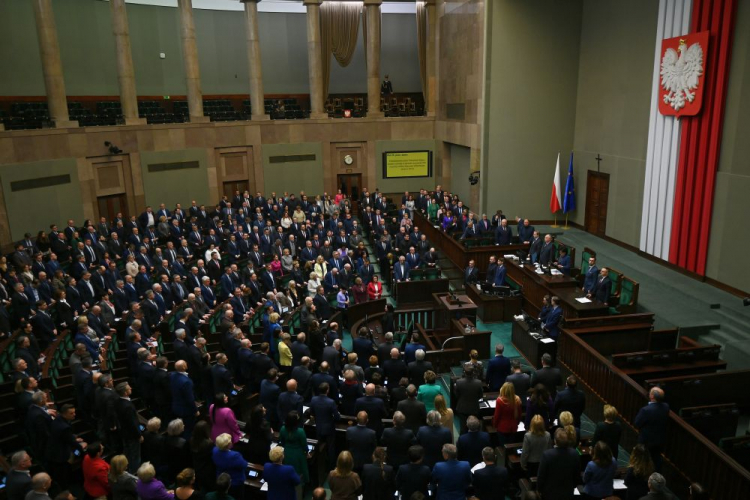 Warszawa, 08.02.2023. Posłowie na sali obrad Sejmu w Warszawie