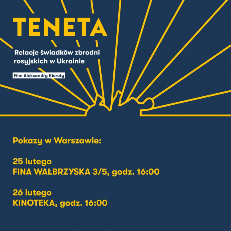 Pokazy filmu dokumentalnego „TENETA”