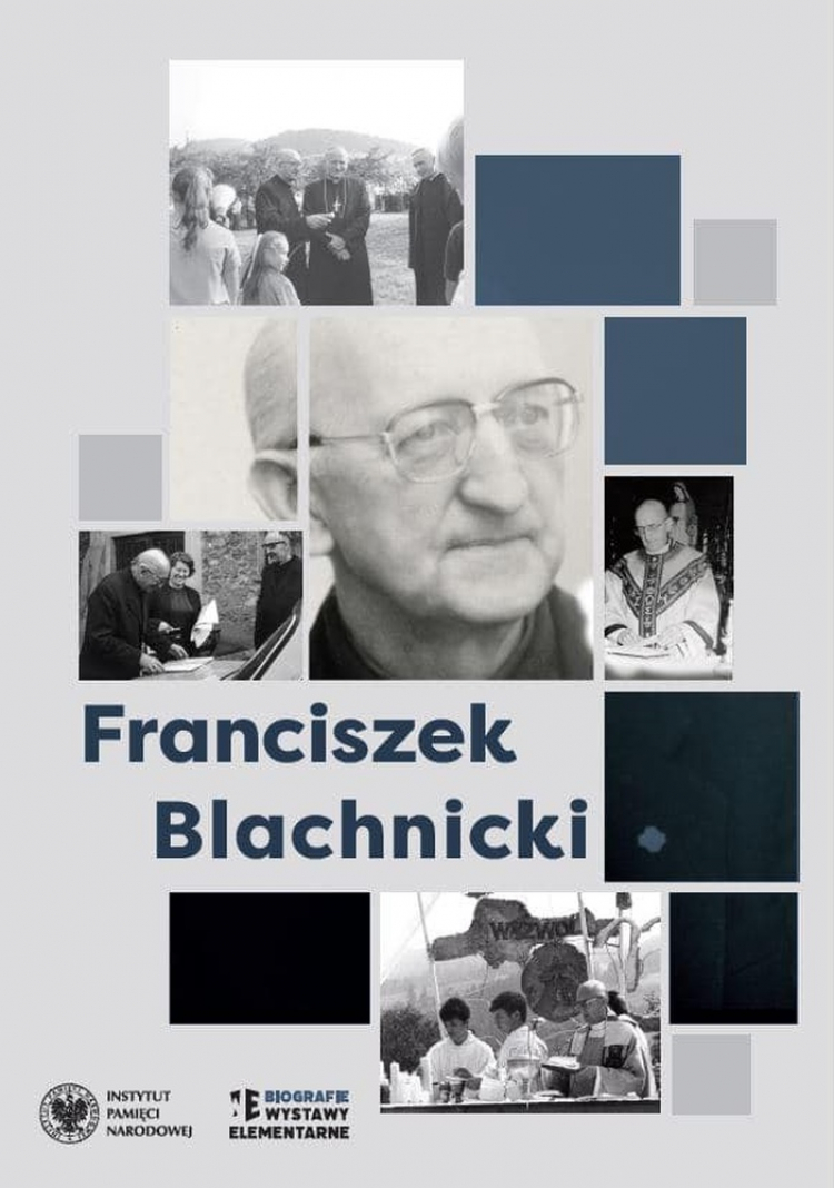 Wystawa poświęcona ks. Franciszkowi Blachnickiemu przed Kościołem Akademickim KUL w Lublinie