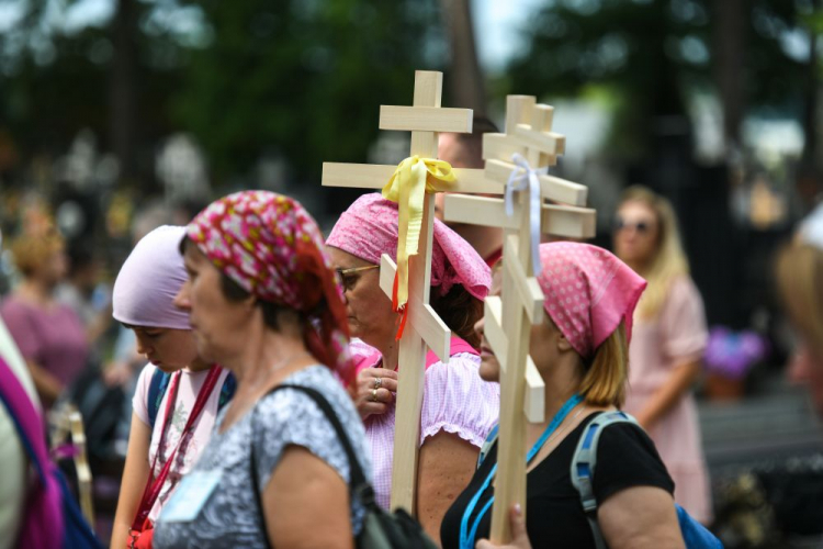 Uczestnicy 38. Pieszej Pielgrzymki Prawosławnej na Świętą Górę Grabarkę. Fot. PAP/M. Zieliński