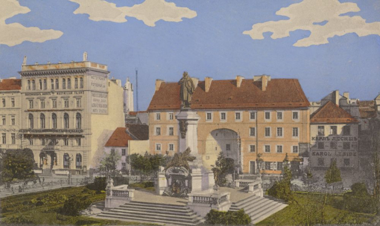 Pomnik Adama Mickiewicza w Warszawie. Źródło: CBN Polona