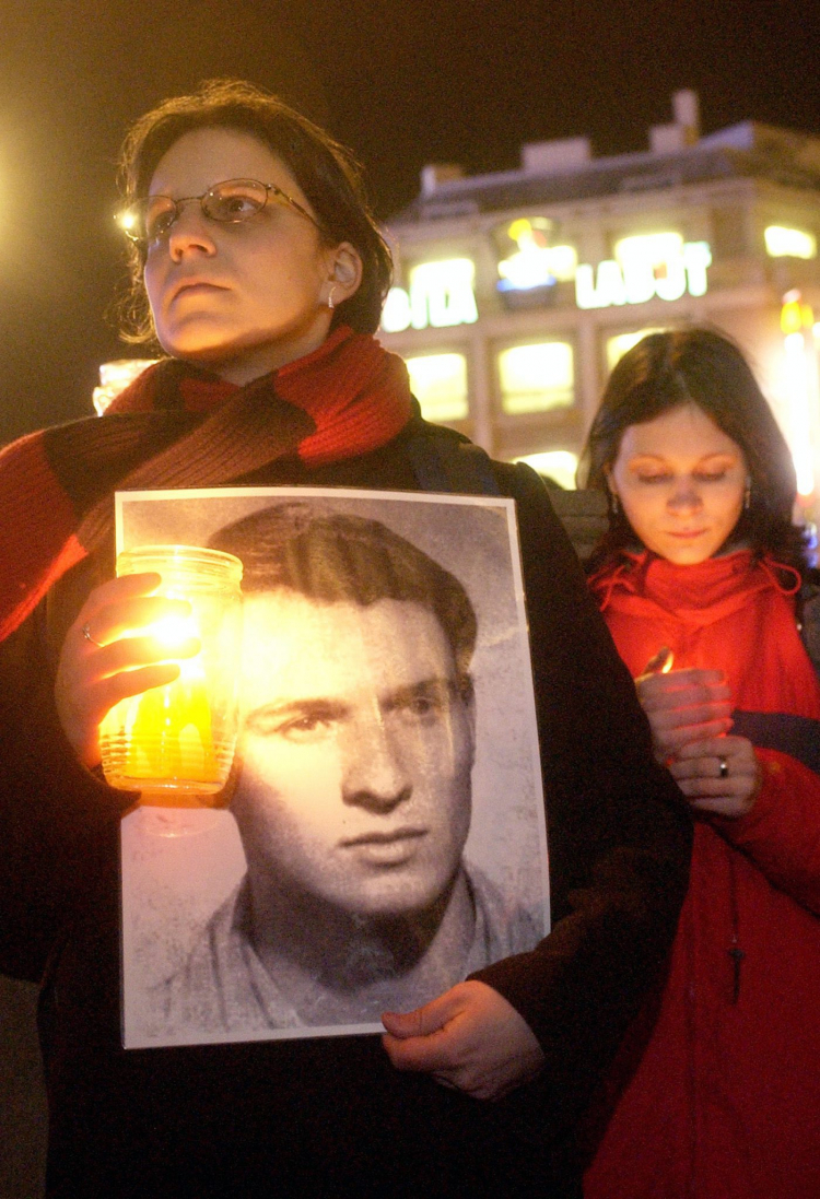 Praga 2004, uroczystości upamiętniające Jana Palacha. Fot. PAP/EPA