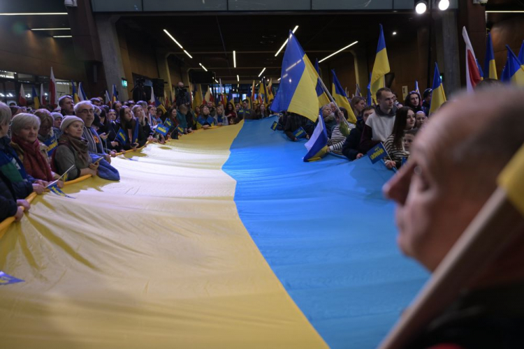 Wiec solidarności z Ukrainą. Gdańsk, 24.02.2024. Fot. PAP/A. Warżawa