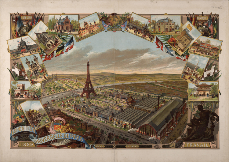Widok wystawy z 1889 r. Źródło: Wikipedia.