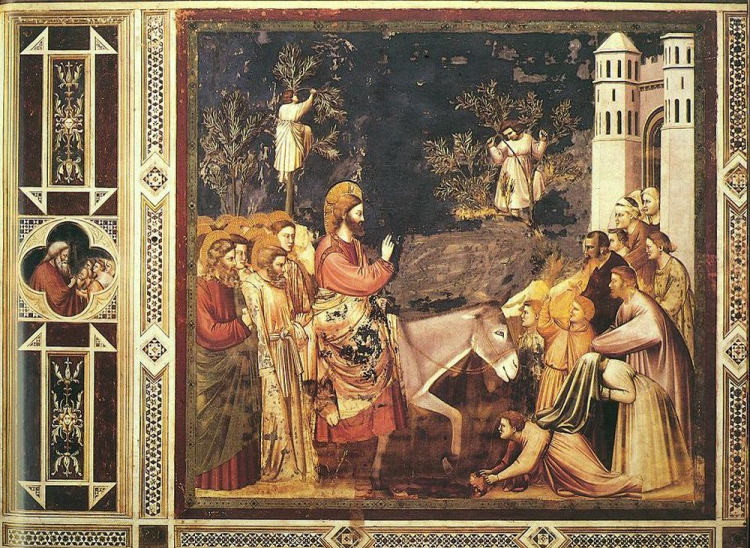 „Wjazd do Jerozolimy”, Giotto di Bondone. Źródło: Wikimedia Commons