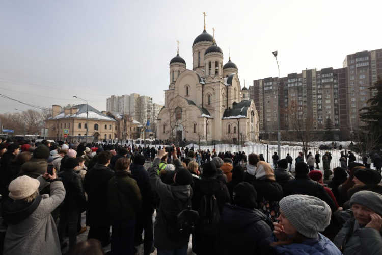 Uroczystości pogrzebowe Moskwa Aleksieja Nawalnego, 01.03.2024. Fot. PAP/EPA