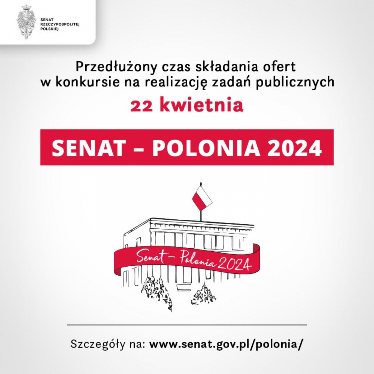 Konkurs "Senat - Polonia 2024": do 22 kwietnia można składać oferty