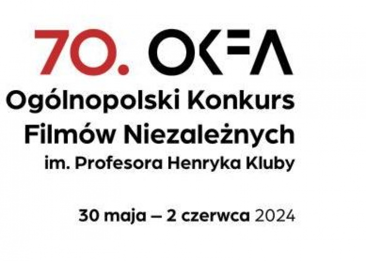 Plakat Ogólnopolskiego Konkursu Filmów Niezależnych OKFA. 