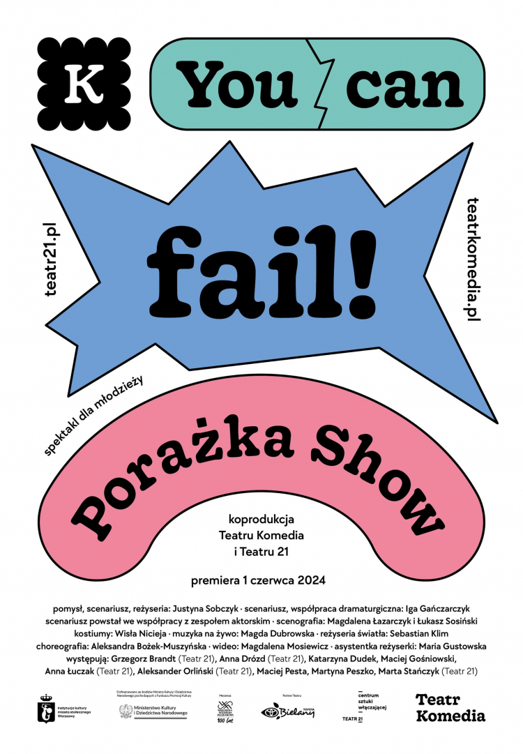 Plakat spekatklu. Źródło: Teatr Komedia.