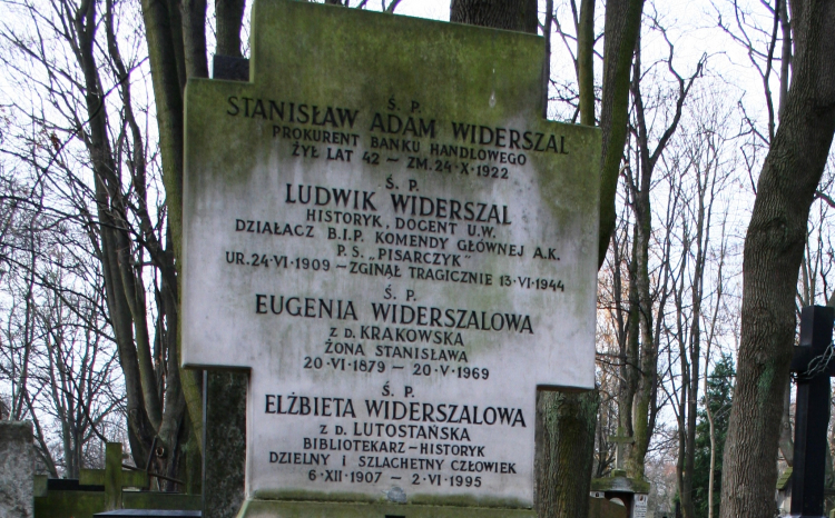 Grób rodziny Widerszalów na warszawskich Powązkach. Fot. Wikipedia.