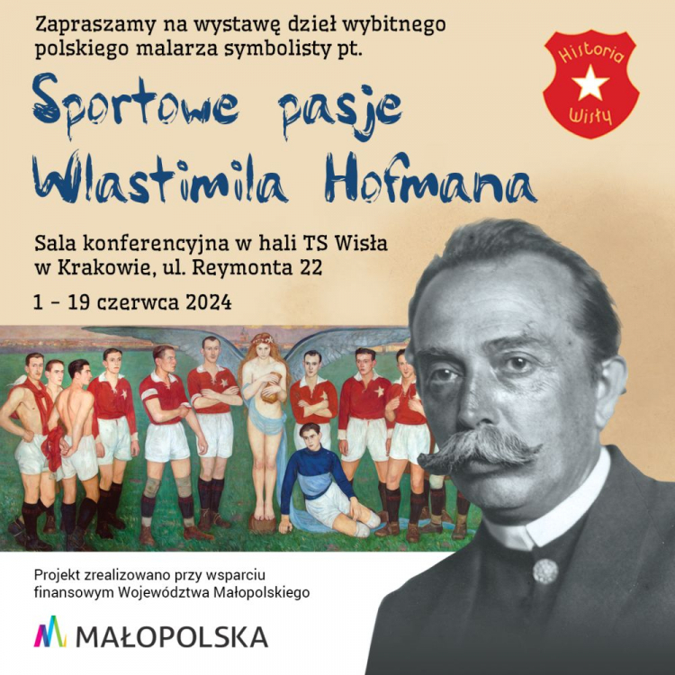 Wystawa "Sportowe pasje Wlastimila Hofmana" w hali Towarzystwa Sportowego Wisła w Krakowie