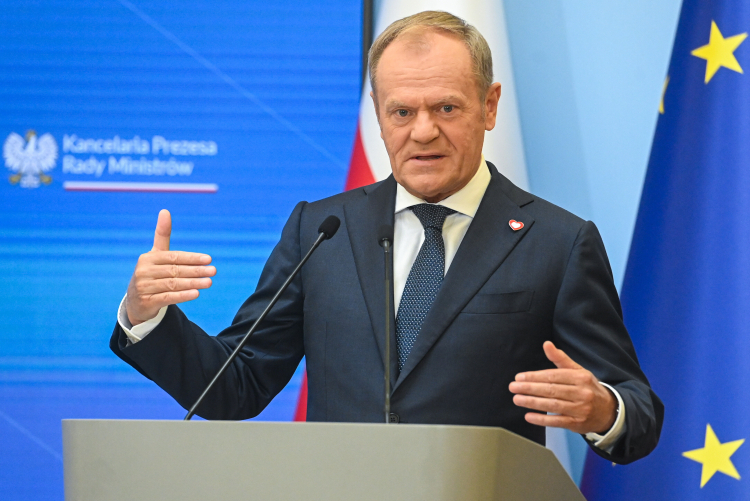 Premier Donald Tusk na konferencji 26 czerwca 2024 roku, fot. PAP/. Nowak