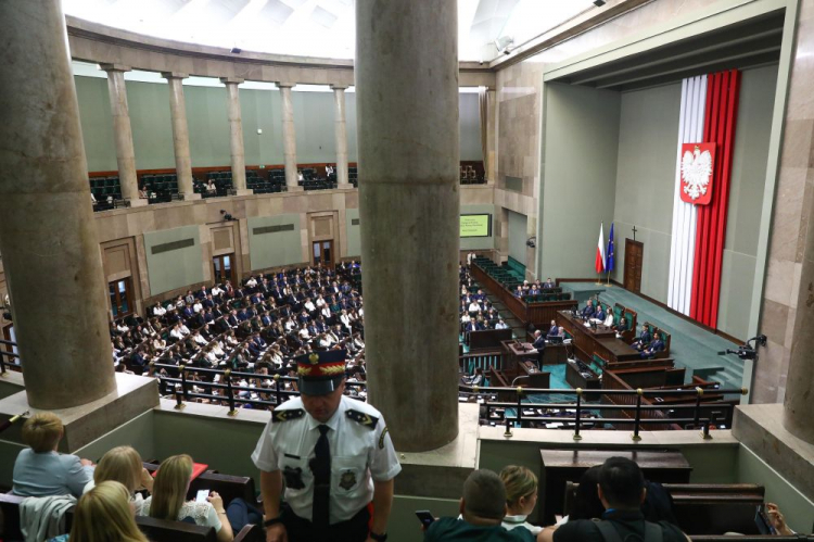 Uczestnicy XXIX sesji Sejmu Dzieci i Młodzieży. 2023 r. Fot. PAP/T. Gzell