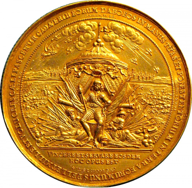 Medal wybity z okazji odsieczy Smoleńska przez Władysława IV Wazę w 1634 r. Źródło: Wikimedia Commons