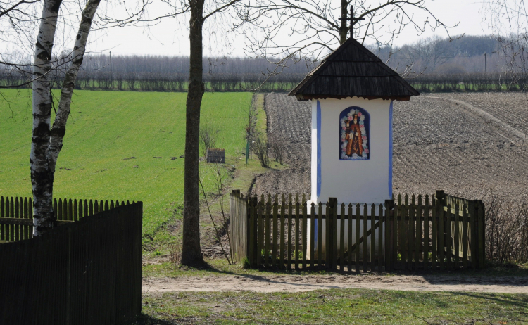 Kapliczka przydrożna z Umienina z drewnianą figurą Matki Boskiej Łąkowskiej. PAP/Afa Pixx/Zenon Żyburtowicz