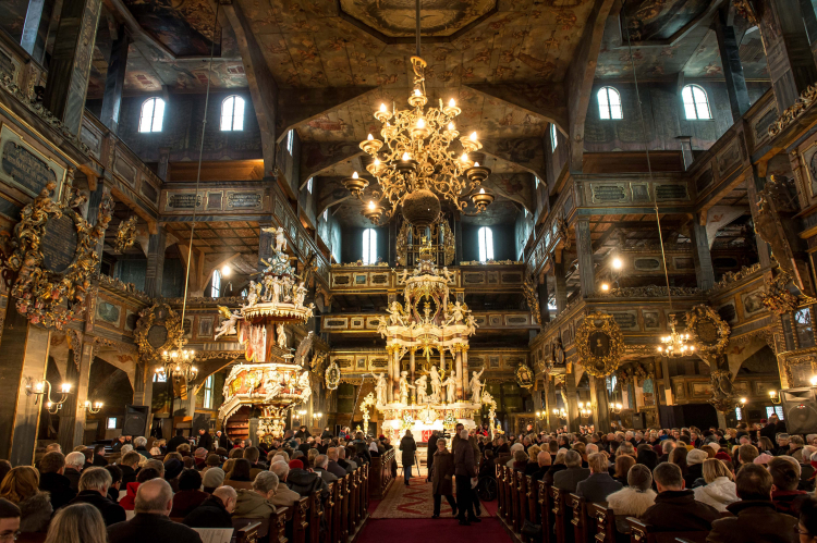 Szczególne miejsce na mapie koncertów Festiwalu Bachowskiego zajmuje wpisany na listę UNESCO ewangelicki Kościół Pokoju w Świdnicy. PAP/Maciej Kulczyński