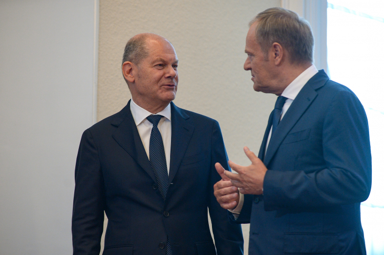 Premier Donald Tusk i kanclerz Olaf Scholz, fot. PAP/M. Obara