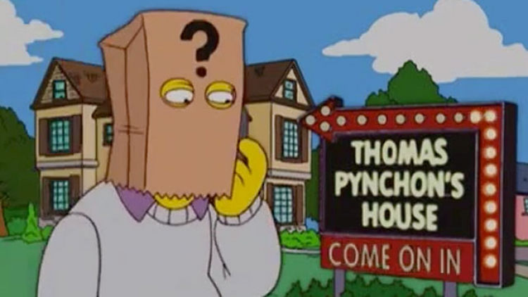 Thomas Pynchon w kreskówce "Simpsonowie". Źrodło: kadr z odcinka z 2002 r. 