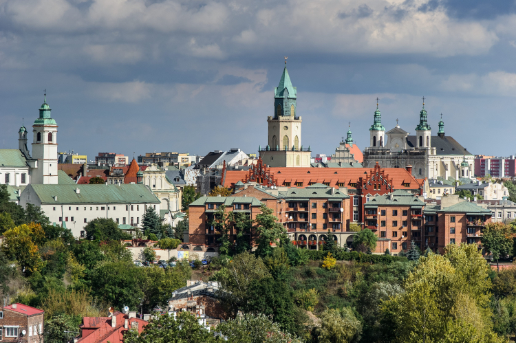 Panorama Lublina, widok na wieżę trynitarską i katedrę. PAP/Wojciech Pacewicz
