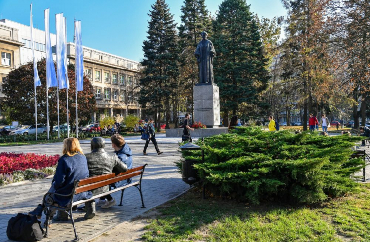 Plac Marii Skłodowskiej-Curie w miasteczku uniwersyteckim UMCS. Fot. PAP/W. Jargiło