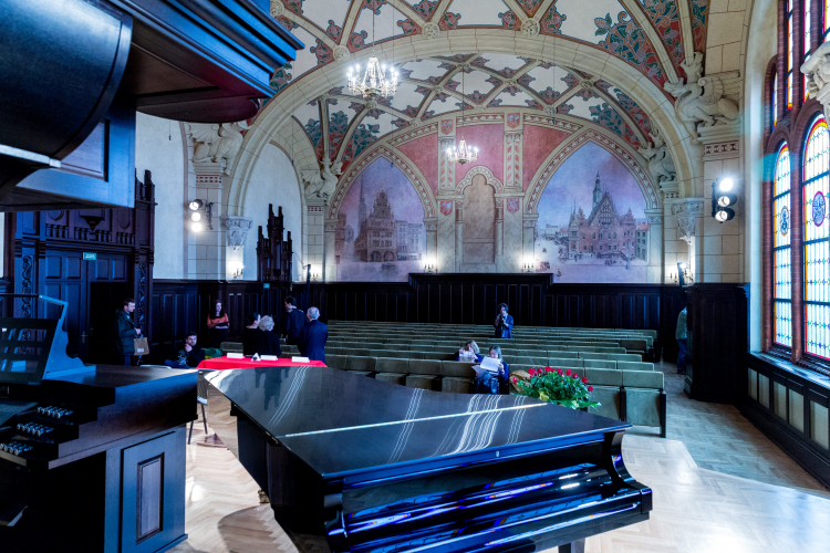 Aula Akademii Muzycznej im. Karola Szymanowskiego w Katowicach. Fot. PAP/A. Grygiel