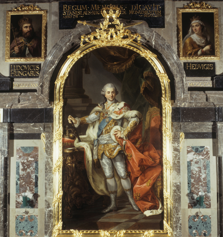 Stanisław August Poniatowski w stroju koronacyjnym na portrecie, którego autorem jest Marcello Baciarelli, fot. PAP/J. Morek