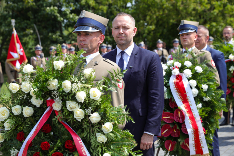 Karol Nawrocki, prezes IPN podczas uroczystości z okazji 81. rocznicy zbrodni wołyńskiej, fot. PAP/R. Guz