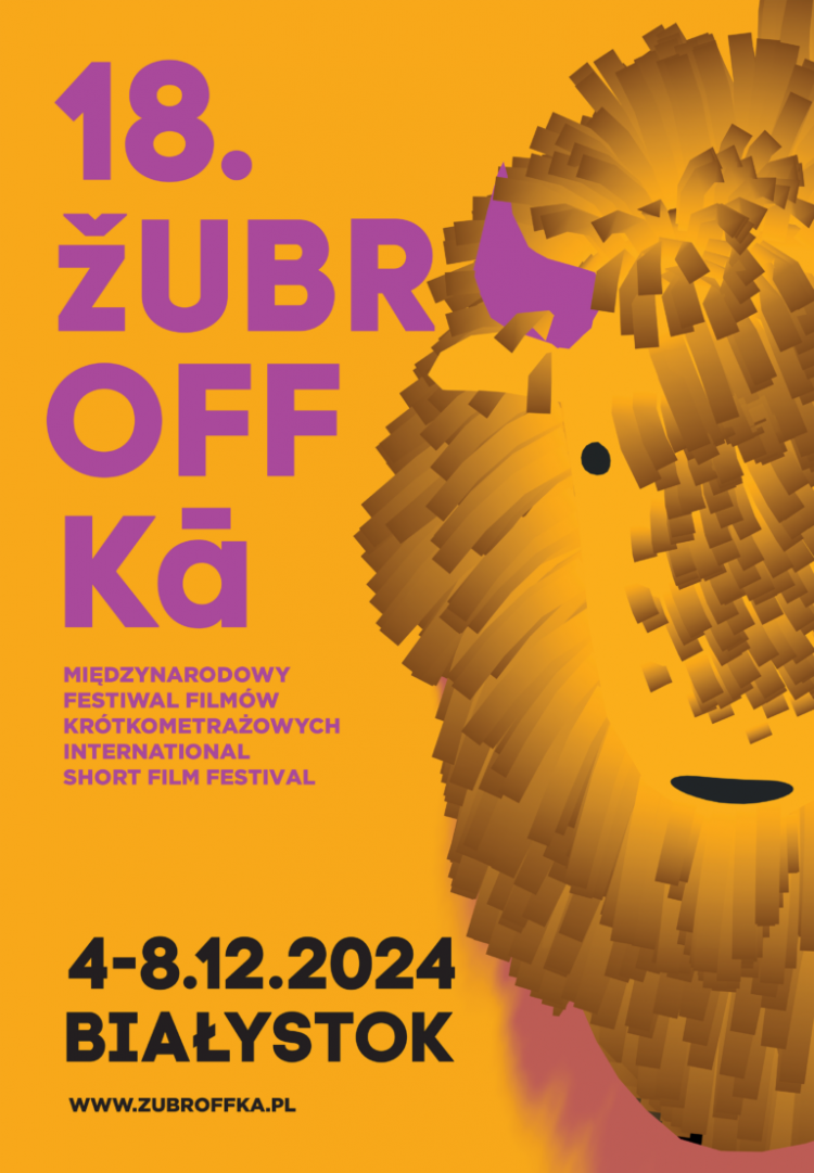 Plakat 18. Międzynarodowego Festiwal Filmów Krótkometrażowych ŻUBROFFKA. Źródło: materiały organizatora.