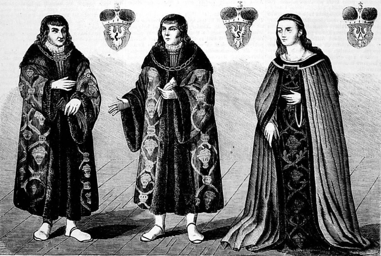 Ostatni książęta mazowieccy (od lewej): Janusz, Stanisław i Anna. Źródło: Tygodnik Ilustrowany, 1862.