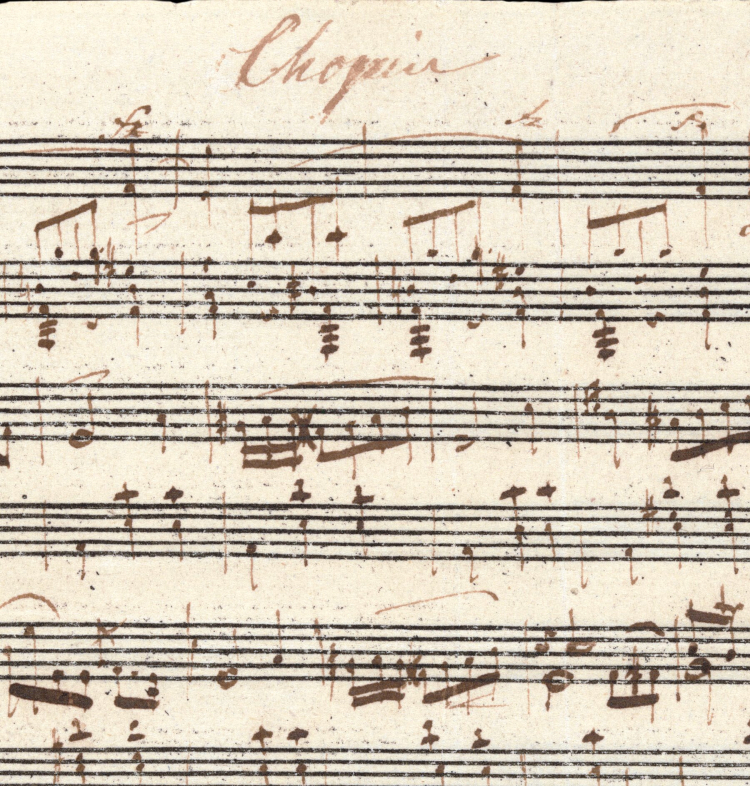 Fragment odnalezionego zapisu walca Chopina. Źródło: The Morgan Library & Museum
