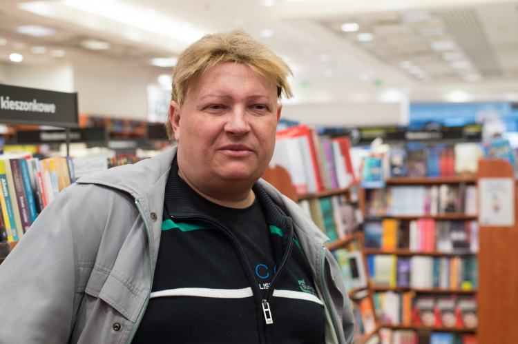 Pisarz Jacek Komuda podczas spotkania z czytelnikami w ramach festiwalu Apostrof w Łodzi, 2016 r. PAP/Grzegorz Michałowski