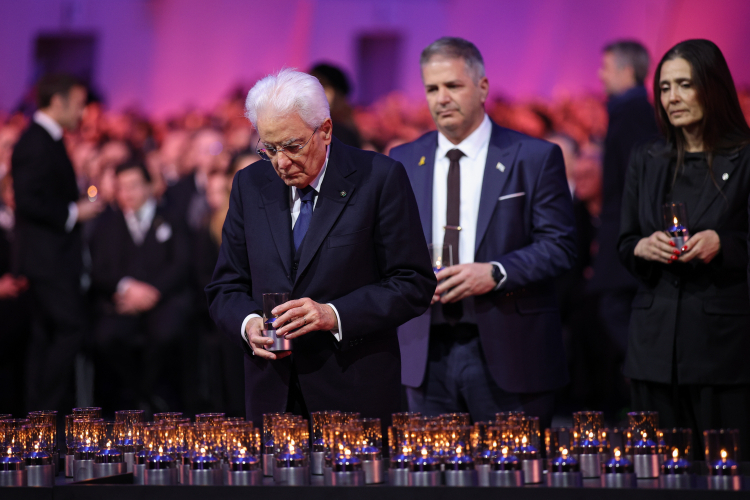 Prezydent Włoch Sergio Matterella podczas obchodów 80. rocznicy wyzwolenia Auschwitz, fot. PAP/Łukasz Gągulski